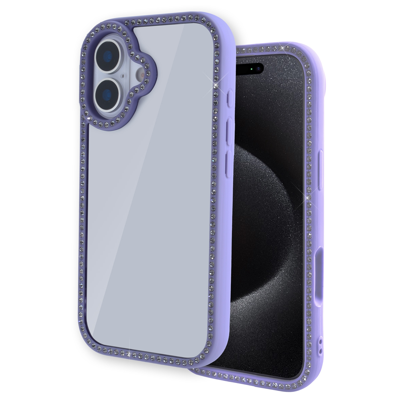 iPhone 17 Double-Sided Rhinestone Case, Purple