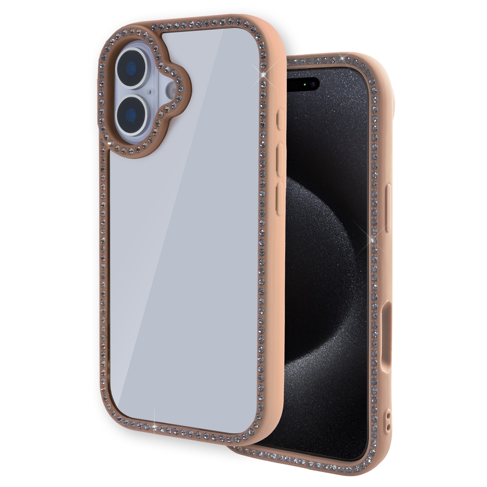 iPhone 17 Double-Sided Rhinestone Case, Brown