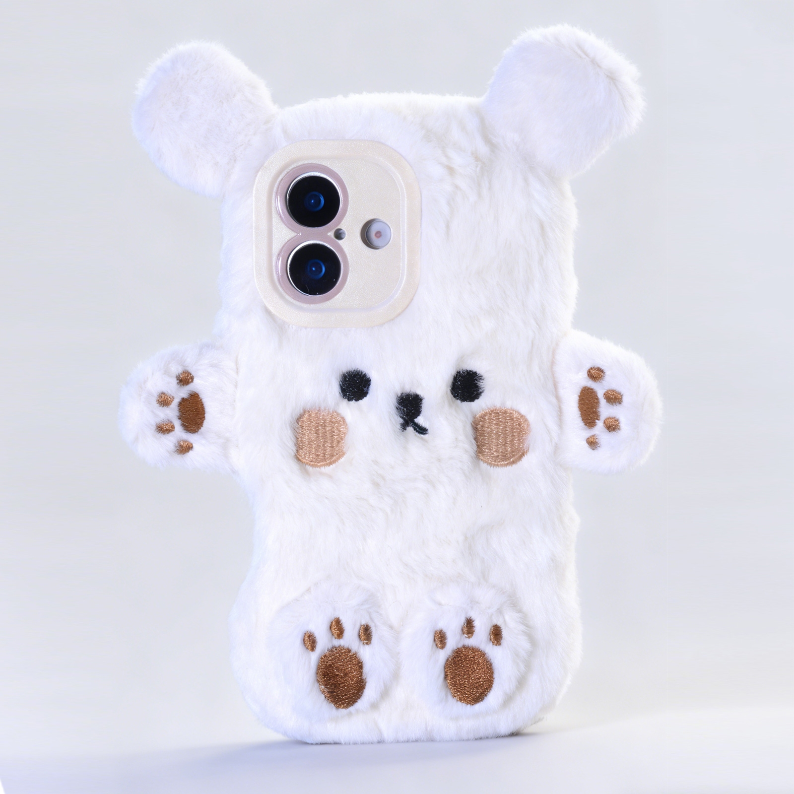 White cute bear phone case