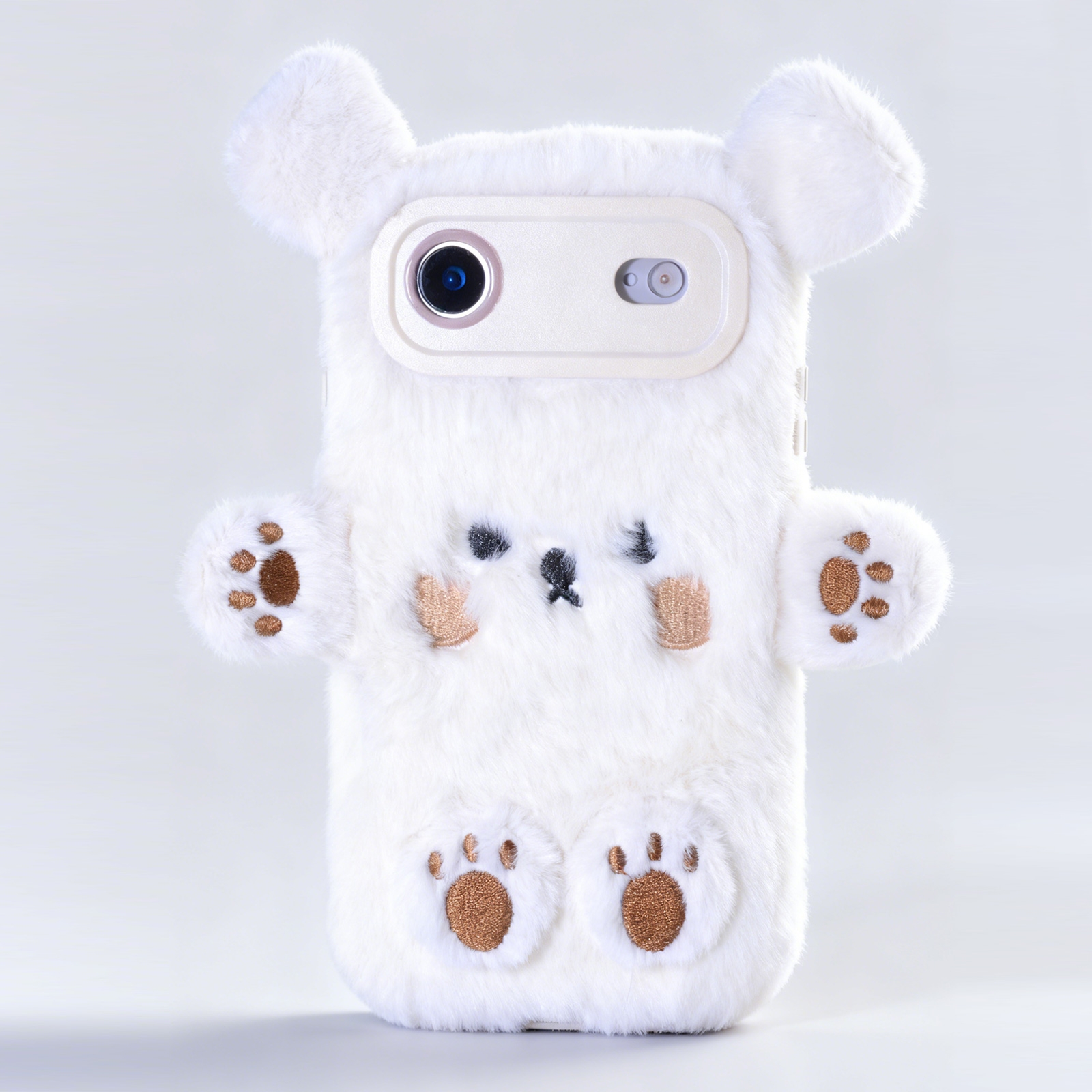 white furry bear smartphone case