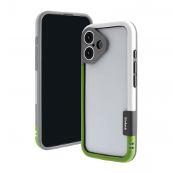  iPhone 16 Bicolor Frame TPU+PC Case, White-Green