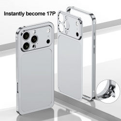 iPhone 16 Pro to 17 Pro Case - Bumper and Back Cover, Silver Silver iPhone 16 Pro to 17 Pro conversion case