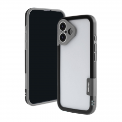 iPhone 16 Bicolor Frame TPU+PC Case, Black-Black iPhone 16 Bicolor Frame TPU+PC Case, Black-Black