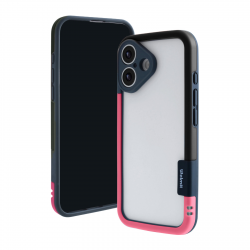 iPhone 16 Bicolor Frame TPU+PC Case, Black - Rose iPhone 16 Bicolor Frame TPU+PC Case, Black - Rose