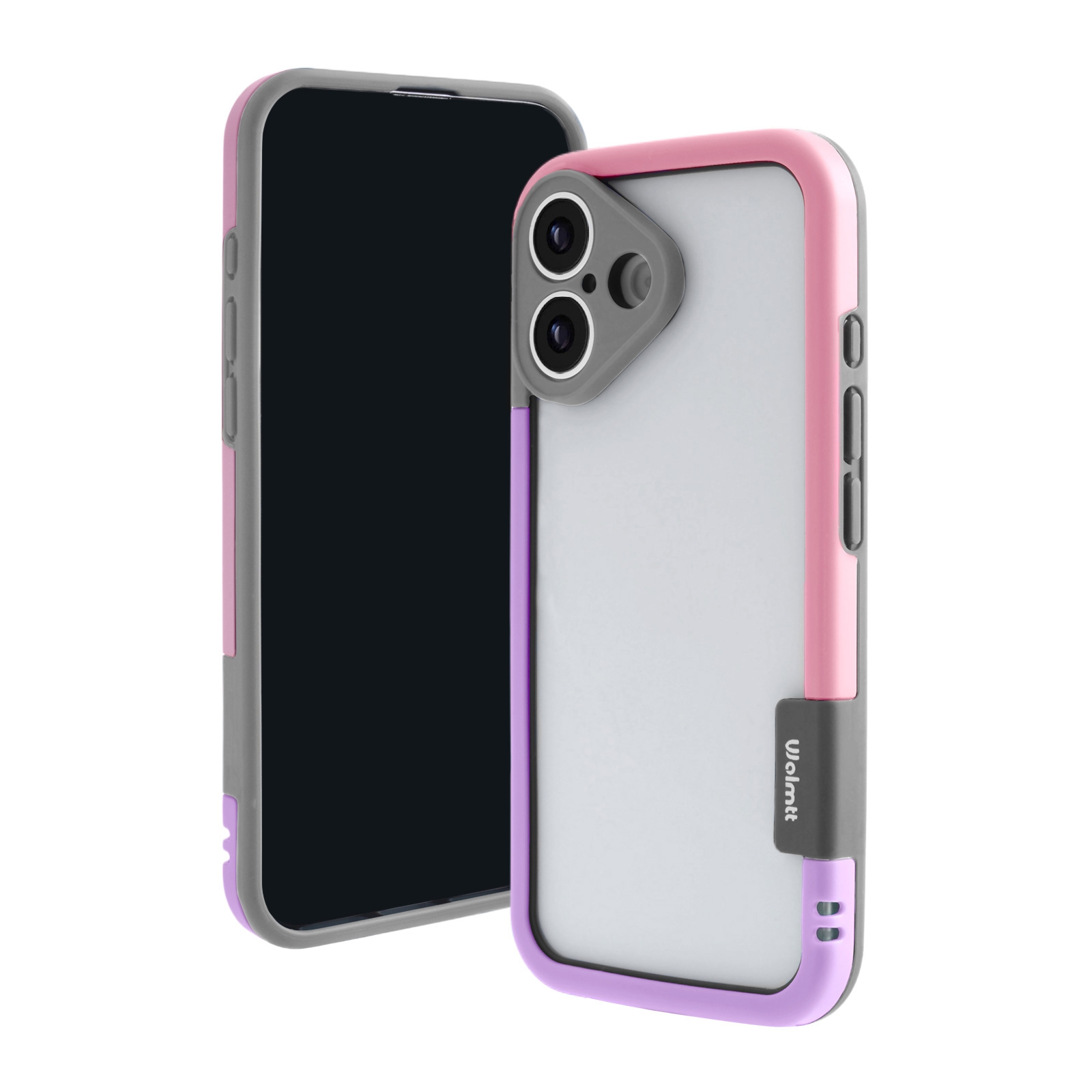iPhone 17 Bicolor Frame TPU+PC Case, Pink - Purple