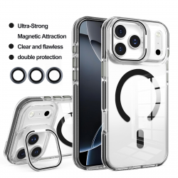  iPhone 17 Pro Max Magnetic Case with External Lens Cover, Black