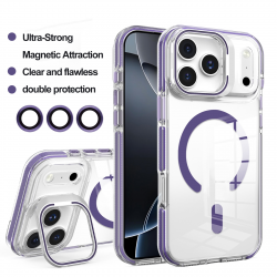  iPhone 17 Pro Max Magnetic Case with External Lens Cover, Purple