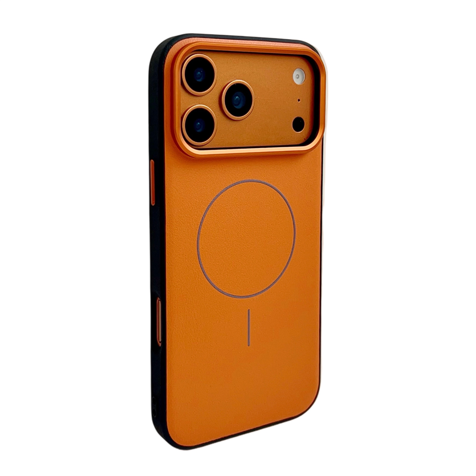 iPhone 17 Pro Max Leather-Wrapped 2-in-1 Magnetic Case, Orange