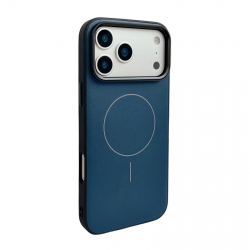  iPhone 17 Pro Leather-Wrapped 2-in-1 Magnetic Case, Dark Blue