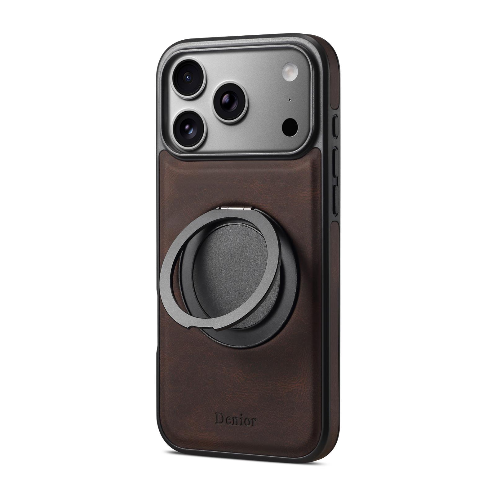 Magnetic Case For iPhone 17 Pro With 360 Rotatable, Brown