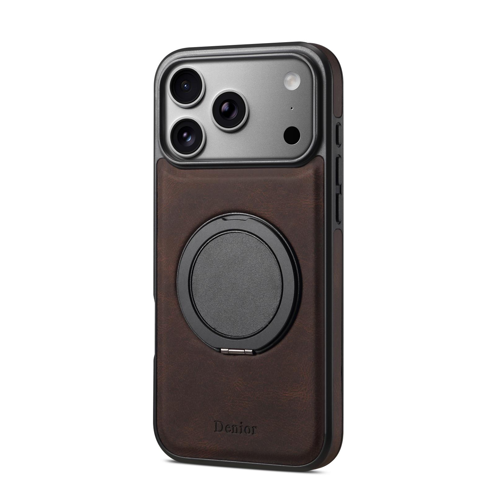 Magnetic Case For iPhone 17 With 360 Rotatable, Brown