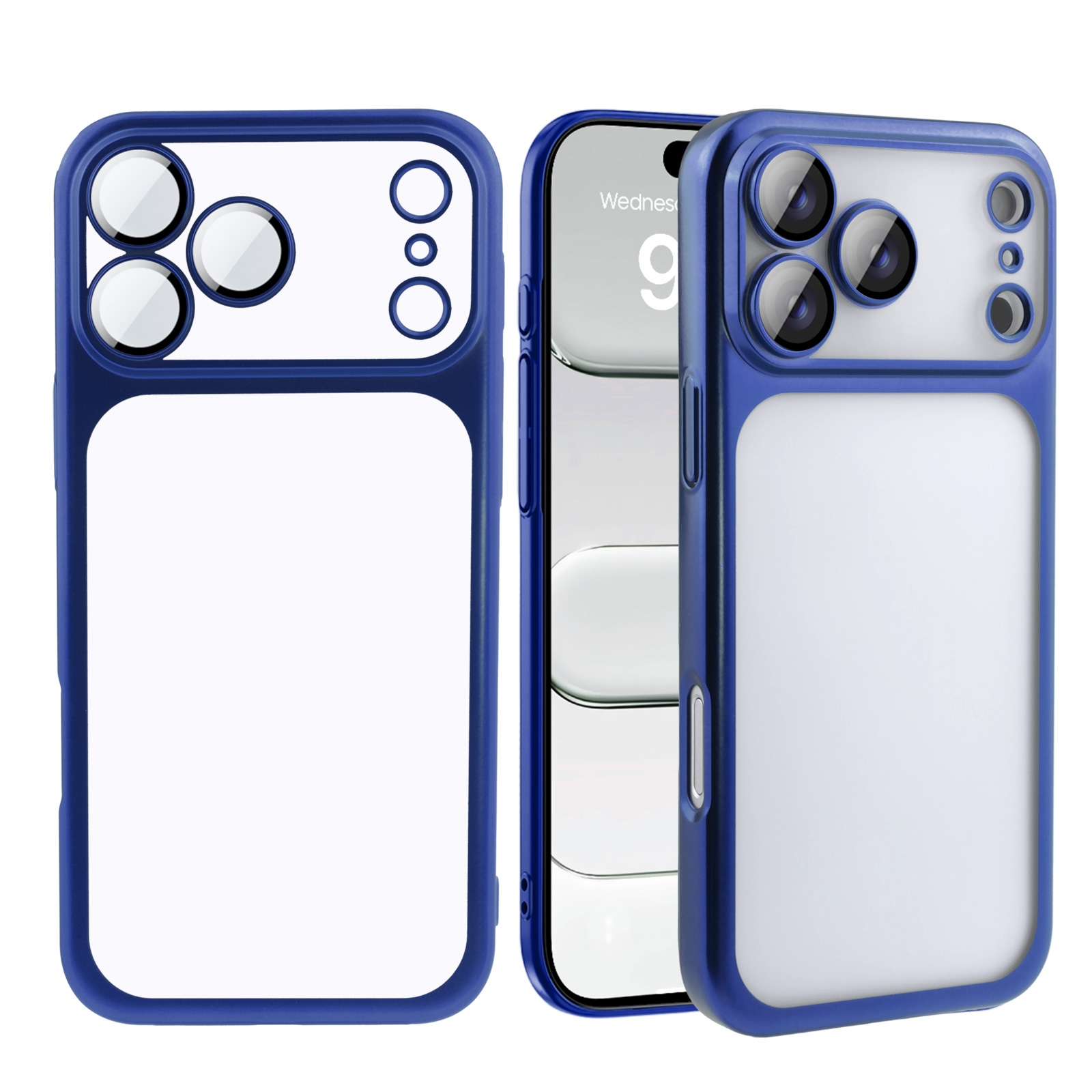 iPhone 17 Pro Max Electroplated PC Matte Hard Case, Dark Blue