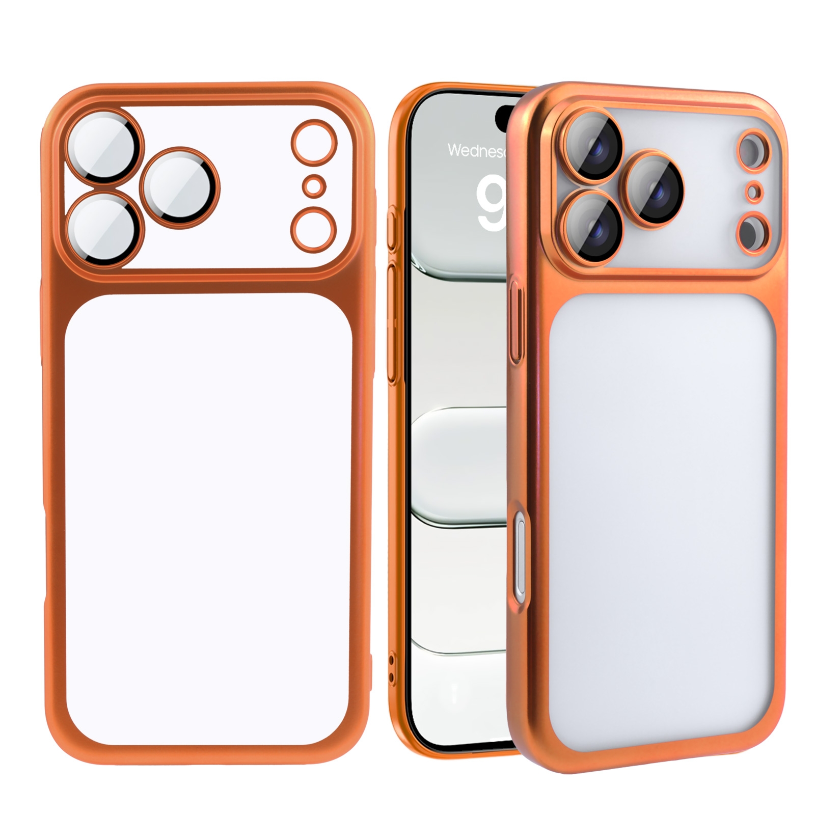 iPhone 17 Pro Max Electroplated PC Matte Hard Case, Orange