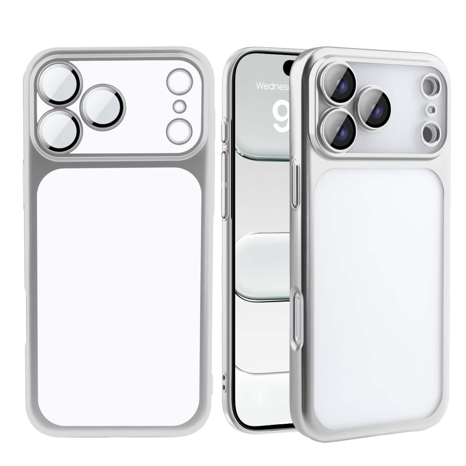iPhone 17 Pro Max Electroplated PC Matte Hard Case, Silver