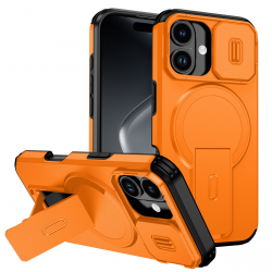  iPhone 17 Hidden Kickstand Armor Design Protective Case, Orange