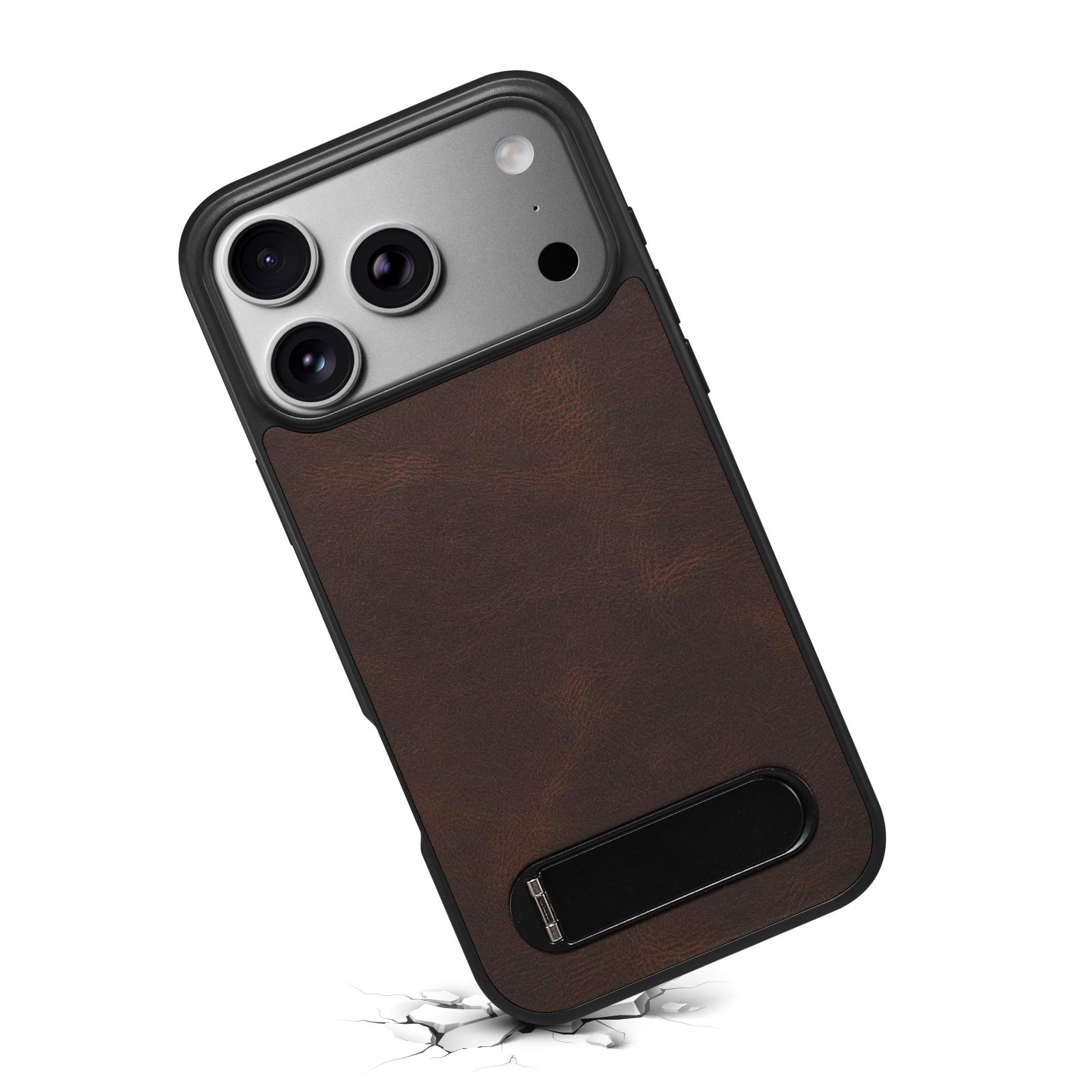 Skin-Feel Kickstand Case for iPhone 17 Pro, Brown