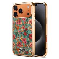  Printed Magnetic Detachable Electroplated Case for iPhone 17 Pro, Peony Blue