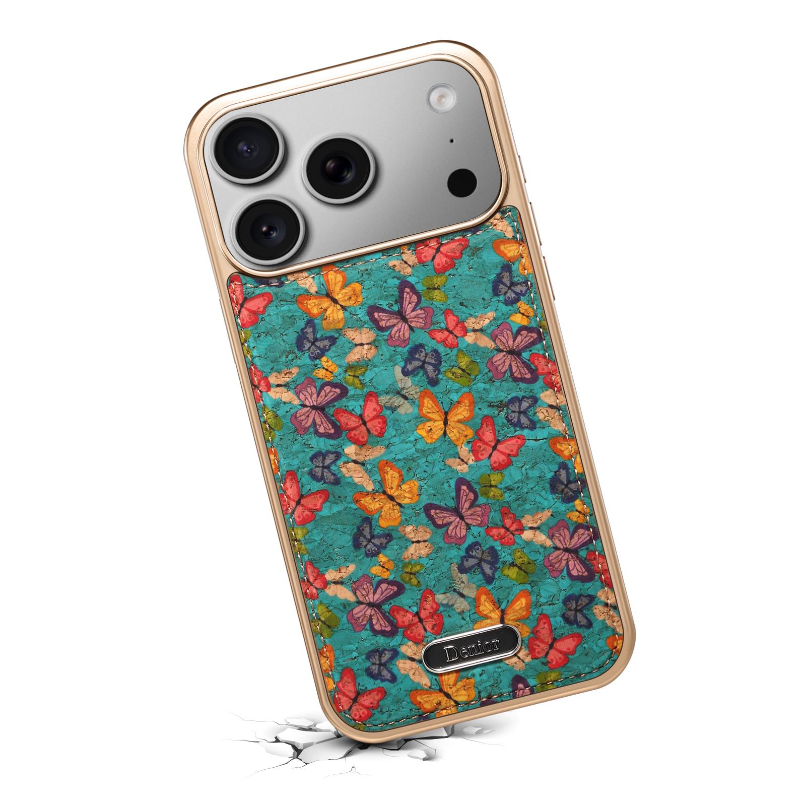 Printed Magnetic Detachable Electroplated Case for iPhone 17 Pro, Butterfly Blue