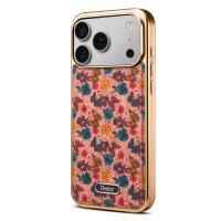  Printed Magnetic Detachable Electroplated Case for iPhone 17 Pro, Butterfly Pink