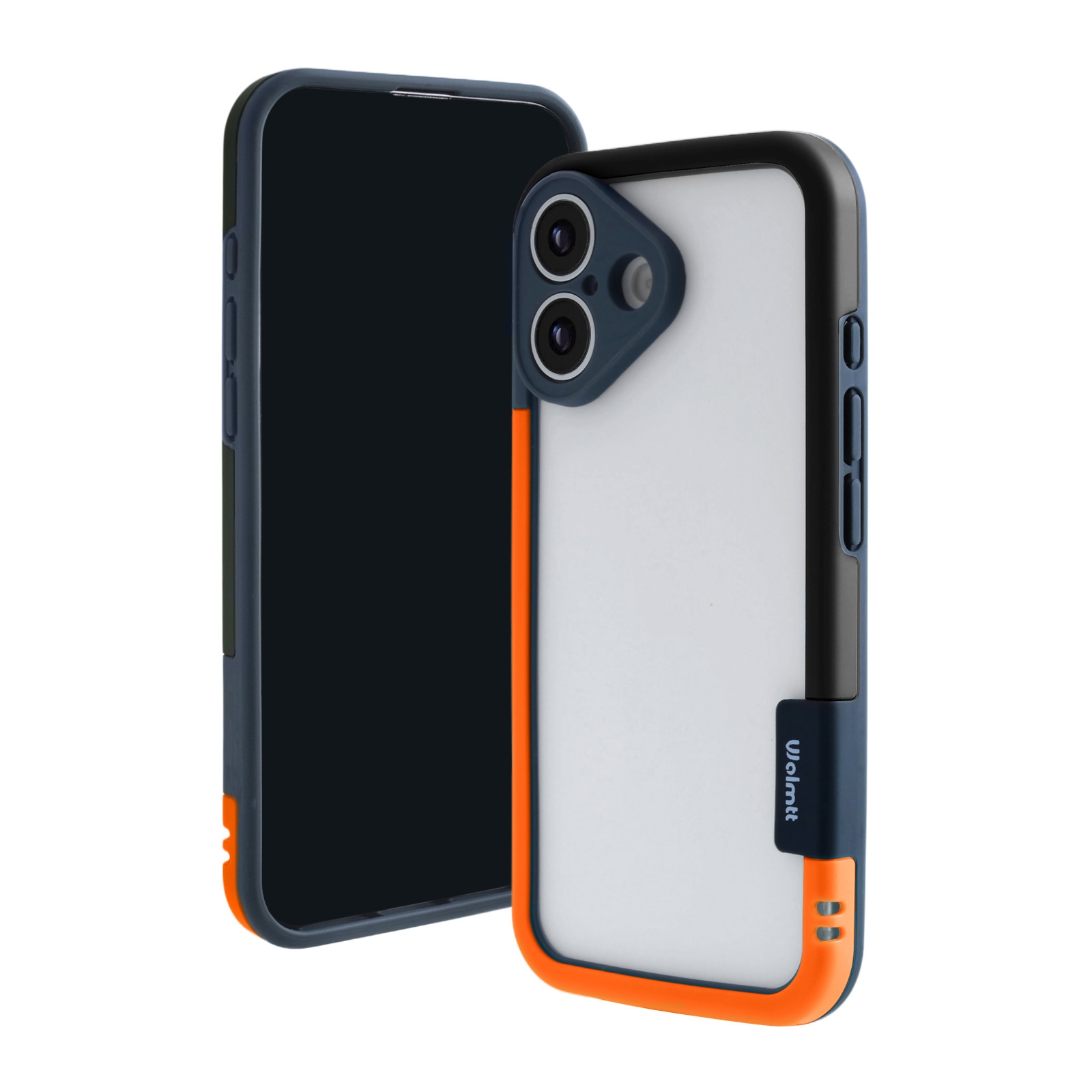 iPhone 16 Plus Bicolor Frame TPU+PC Case Black/Orange