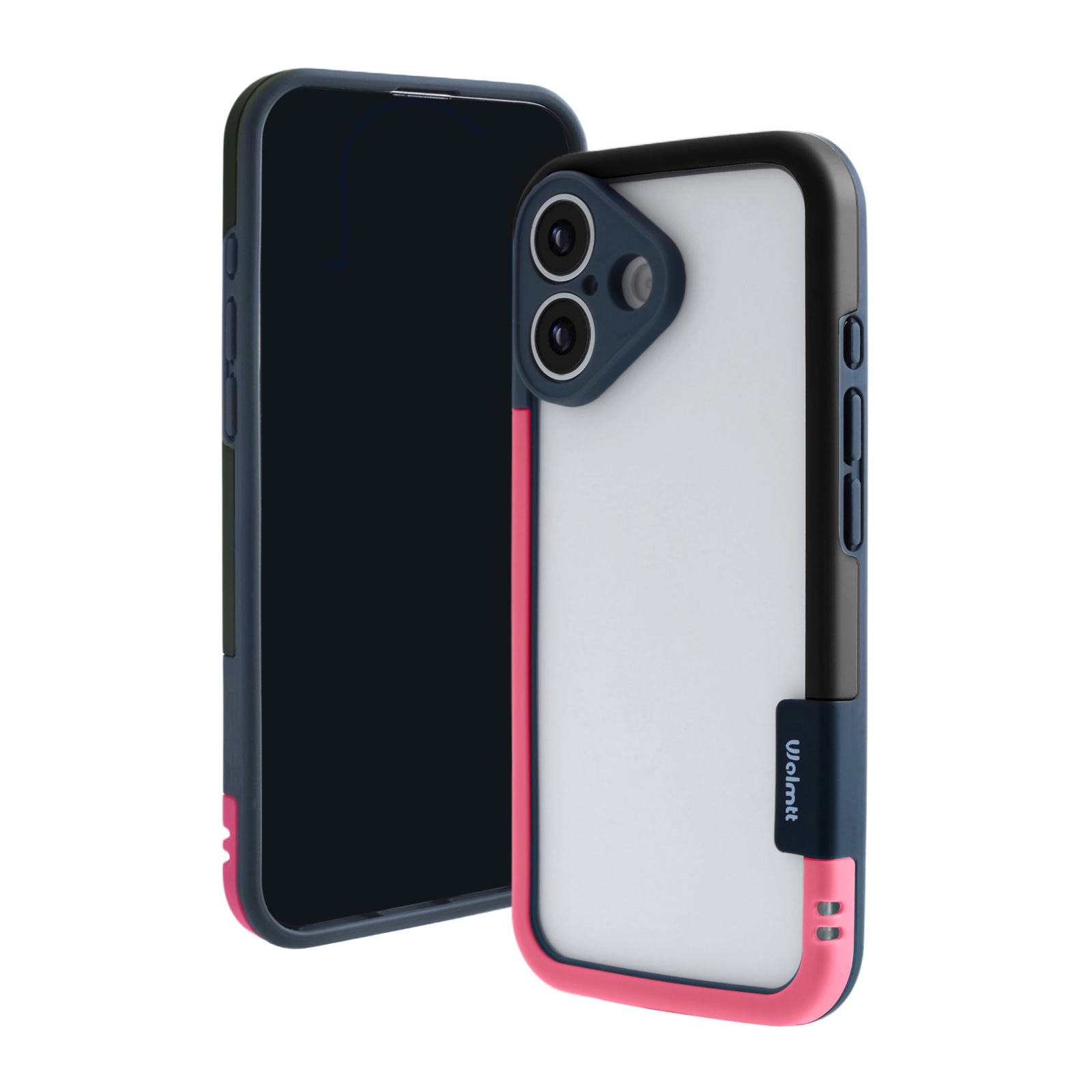 iPhone 16 Plus Bicolor Frame TPU+PC Case Black/Rose