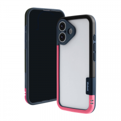  iPhone 16 Plus Bicolor Frame TPU+PC Case Black/Rose