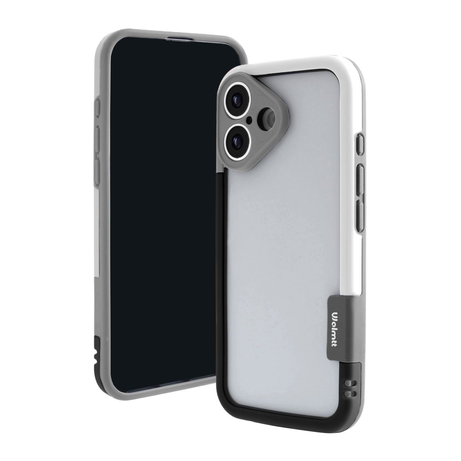 iPhone 16 Plus Bicolor Frame TPU+PC Case Black/White