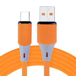  Silicone USB-C 1M SX-91 Fast Charging Cable - Antioxidant Data Tranamit, Orange