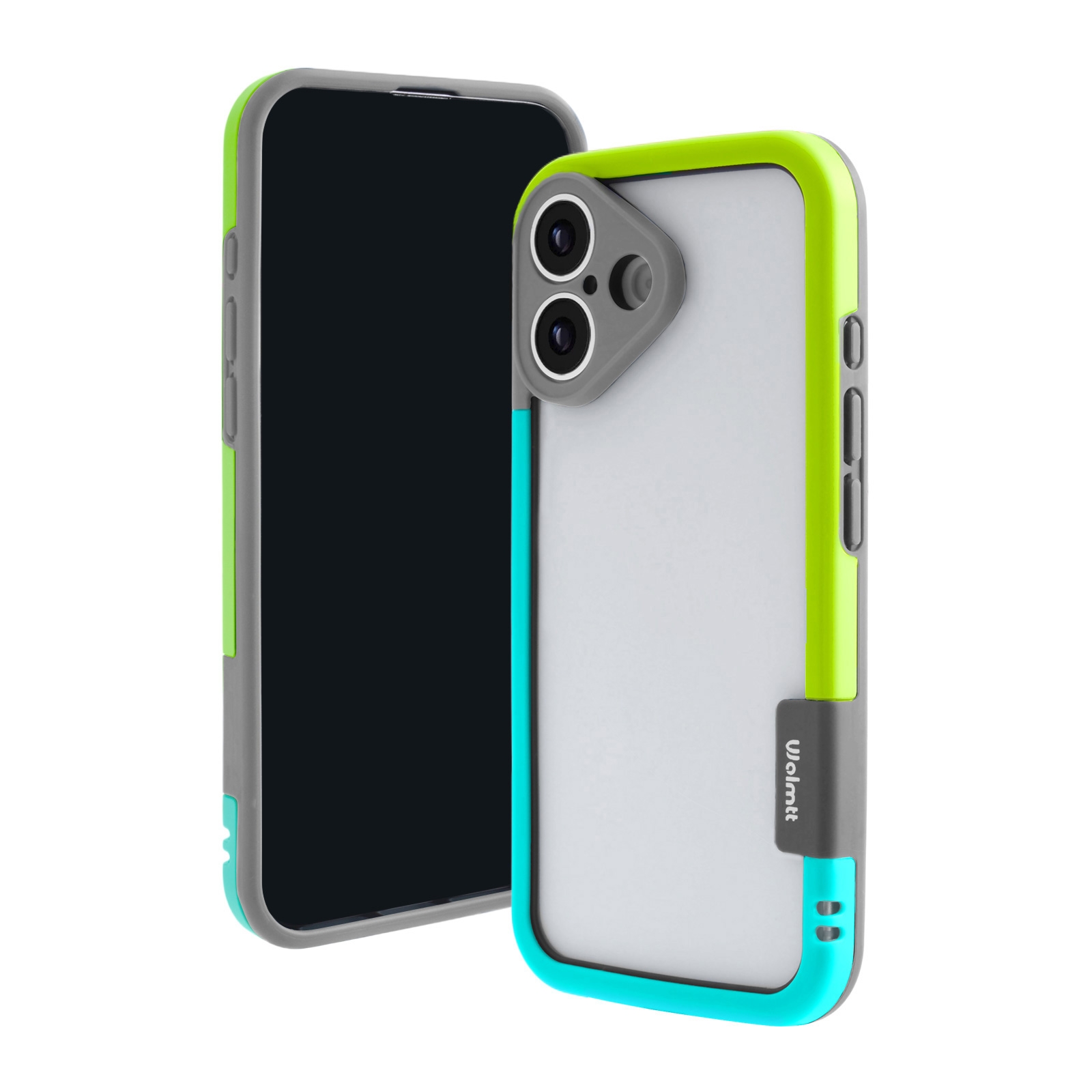iPhone 16 Plus Bicolor Frame TPU+PC Case Blue/Green