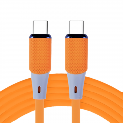  Silicone C-C 1M SX-91 Fast Charging Cable - Antioxidant Data Tranamit, Orange