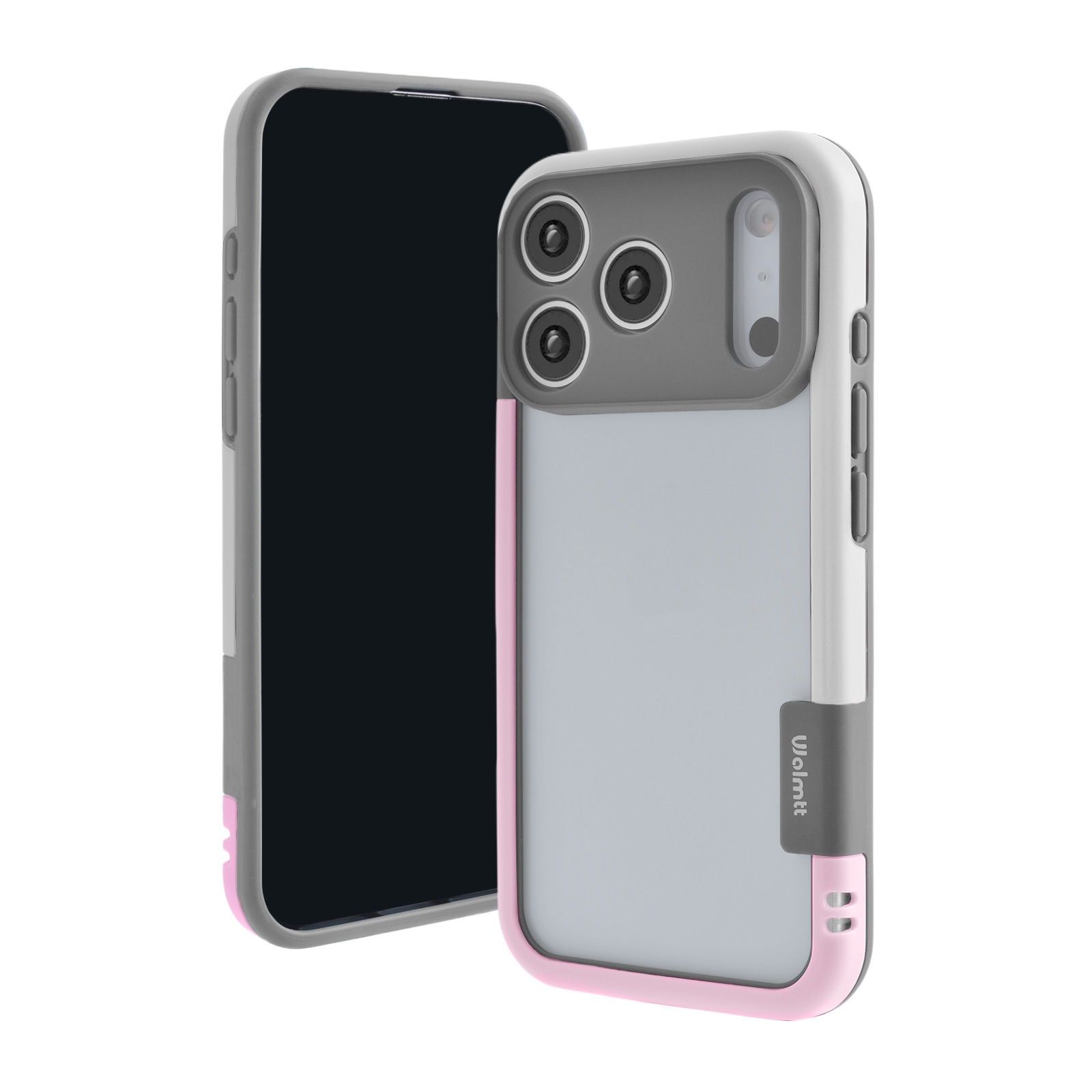 iPhone 17 Pro Bicolor Frame TPU+PC Case, Pink/White