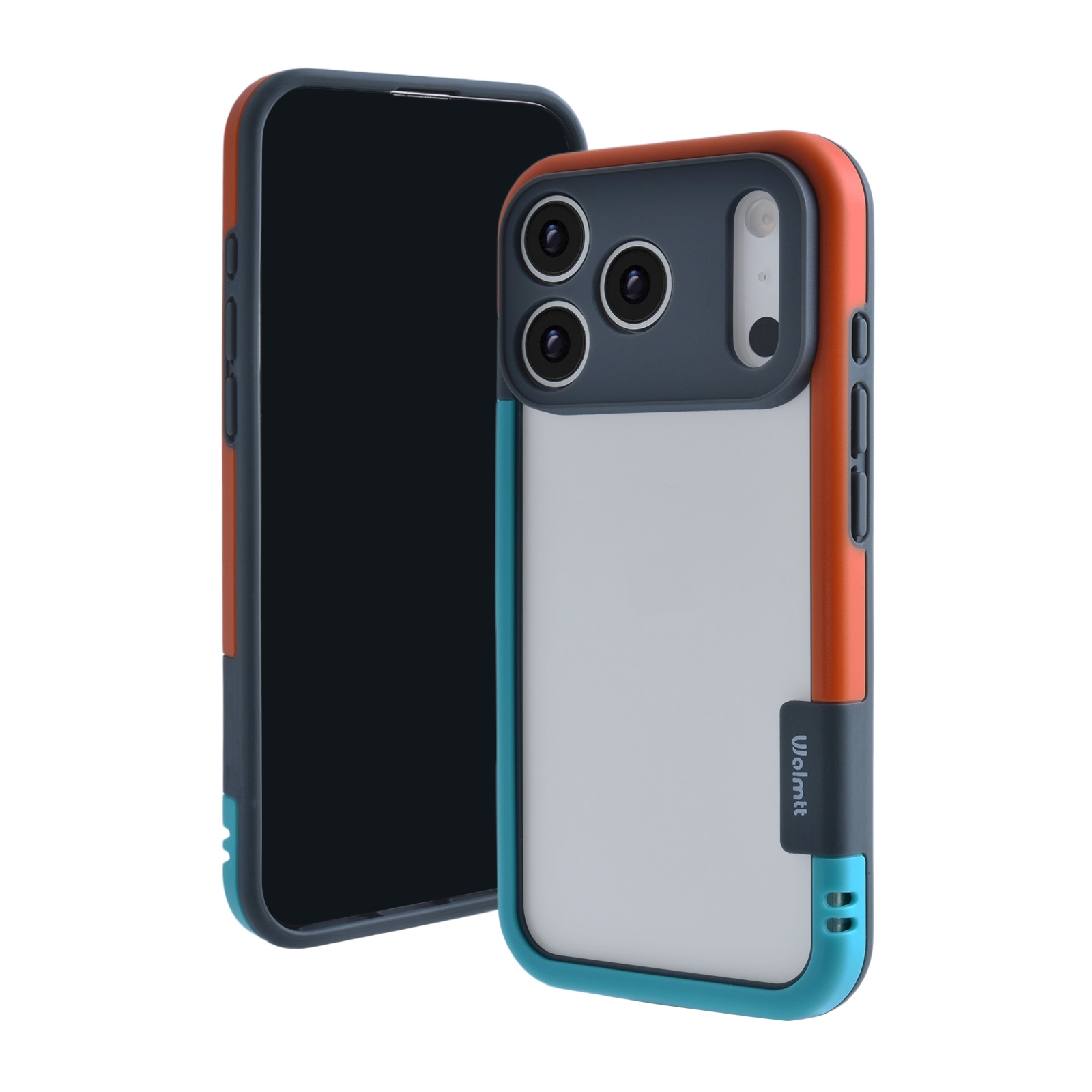 iPhone 17 Pro Max Bicolor Frame TPU+PC Case Blue/Orange