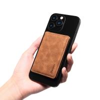  PU Retro Grain N52 Magnetic RFID Blocking Side-Opening Card Holder, Brown