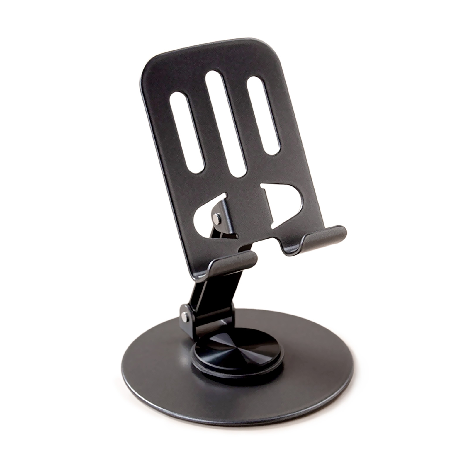 360 degree rotatable metal phone stand base - gray