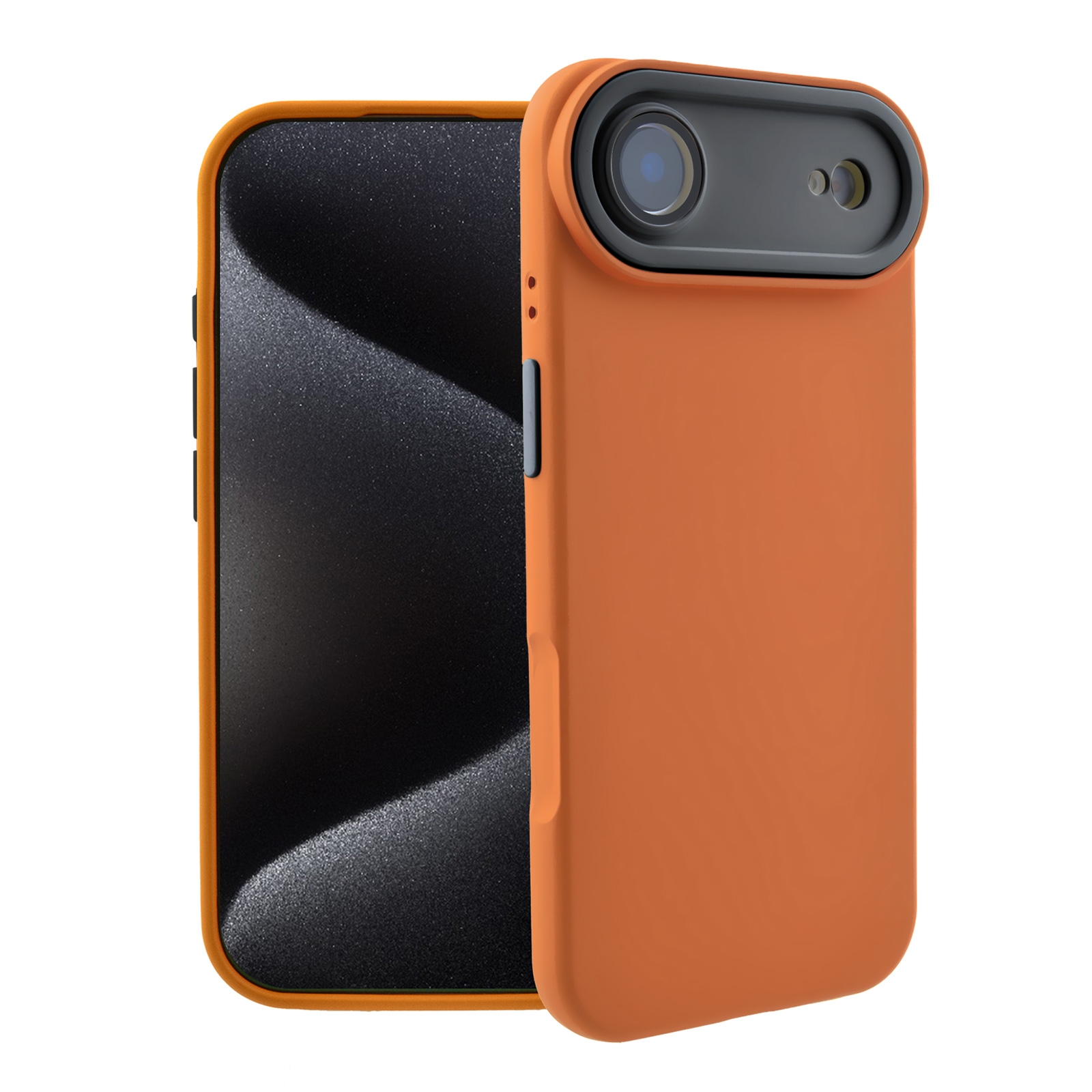 Color Block Silicone Case for iPhone Air - Color Block Lens Protection, Orange