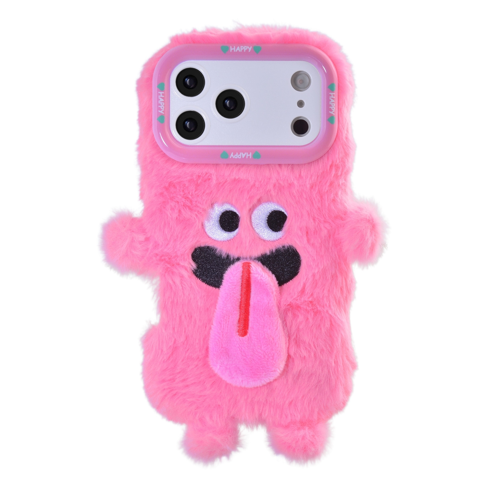iPhone 17 Pro Max Plush Monster Tongue Phone Case, Pink
