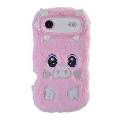  Pink Pig Plush Silicone Phone Case for iPhone Air – Soft Cute Protective Cover