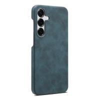  Retro Faux Leather Texture Case for Samsung Galaxy S25 Plus, Blue