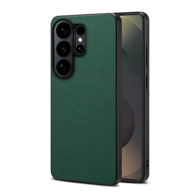  PU A08 Calf-Pattern Back Case for S26 Ultra, Green