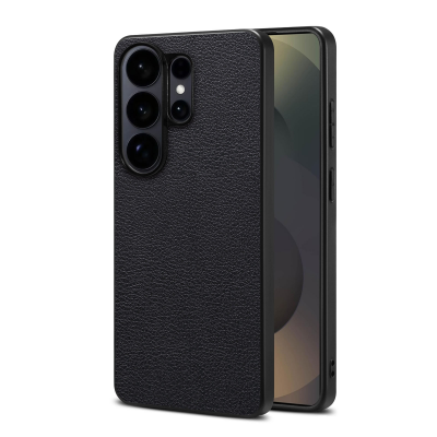  PU A08 Calf-Pattern Back Case for S26 Ultra, Black
