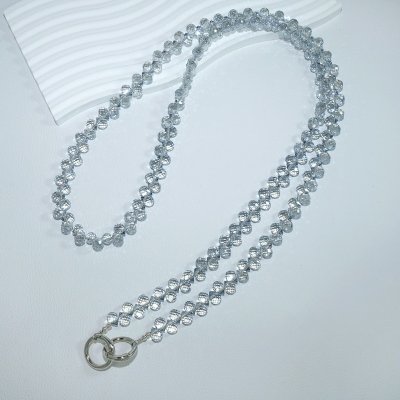  Artificial Strawberry-Shaped Crystal Crossbody Phone Lanyard, Light Blue