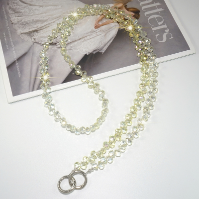  Artificial Strawberry-Shaped Crystal Crossbody Phone Lanyard, Yellow