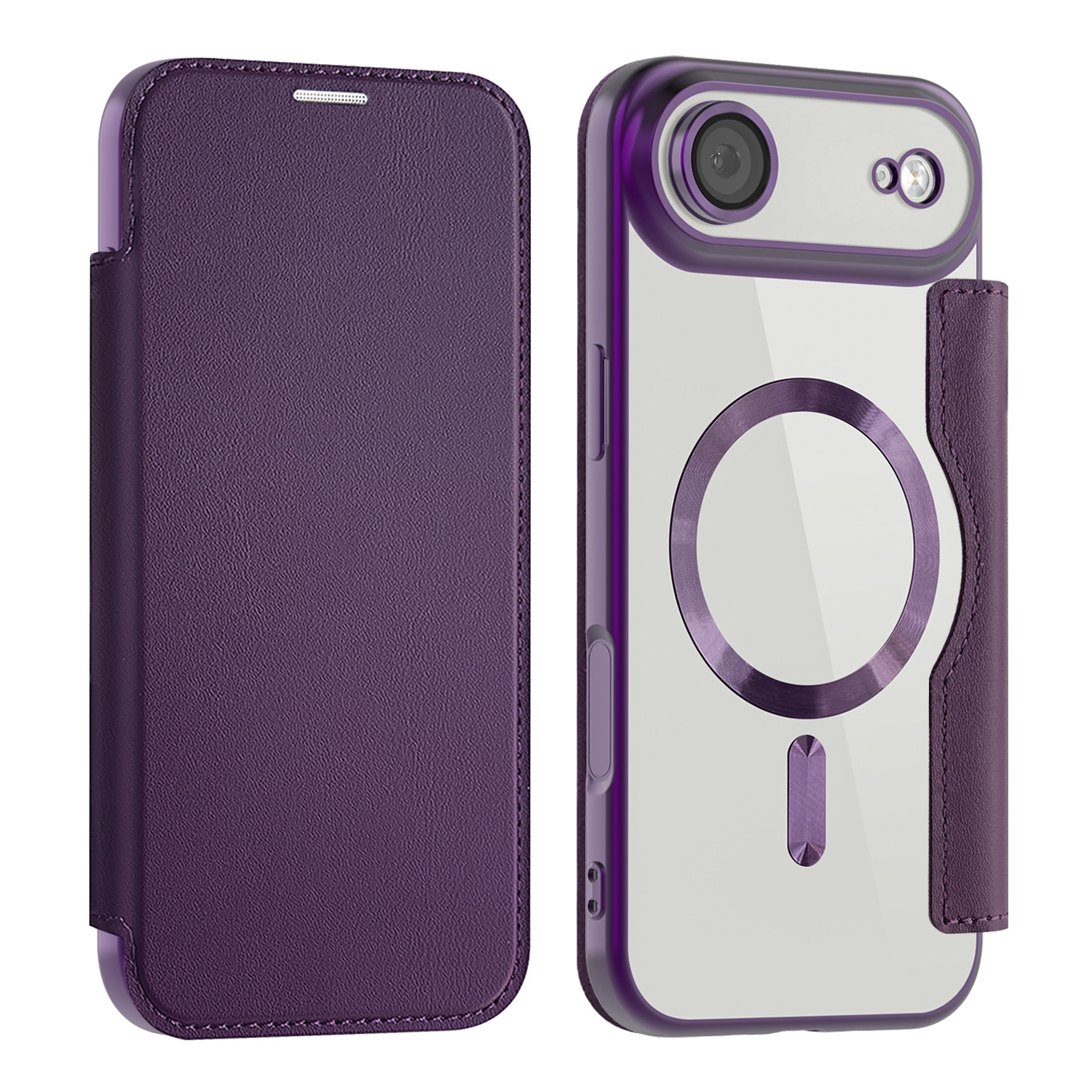 Premium Business PU Folio Case for iPhone Air, Purple