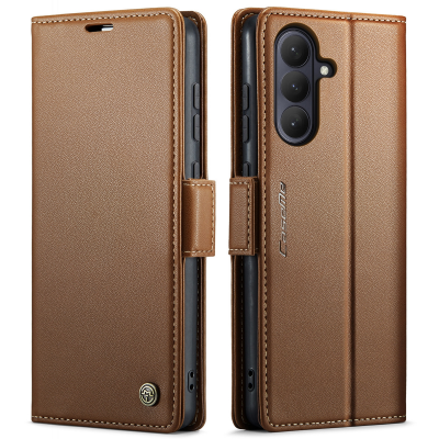  Flip Phone Case for S26 Plus with Butterfly Buckle - RFID Blocking Anti, Brown