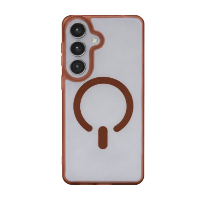 Matte Anti-Fingerprint Magnetic Phone Case for S26, Brown Matte Anti-Fingerprint Magnetic Phone Case for S26, Brown