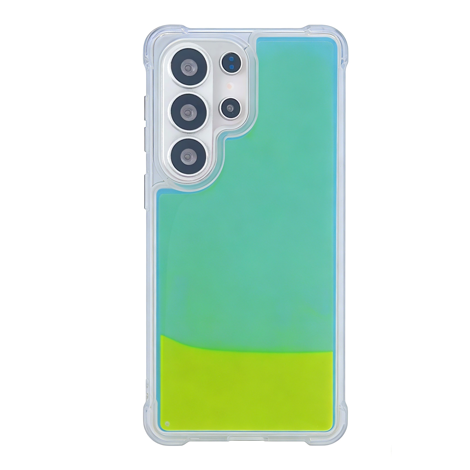 Glow-in-the-Dark Two-Tone Liquid Sand Phone Case for S26 Ultra, Yellow