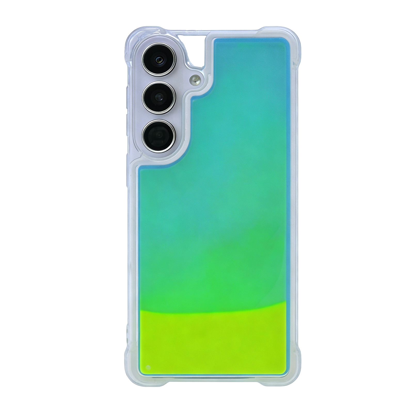 Glow-in-the-Dark Two-Tone Liquid Sand Phone Case for S26, Yellow