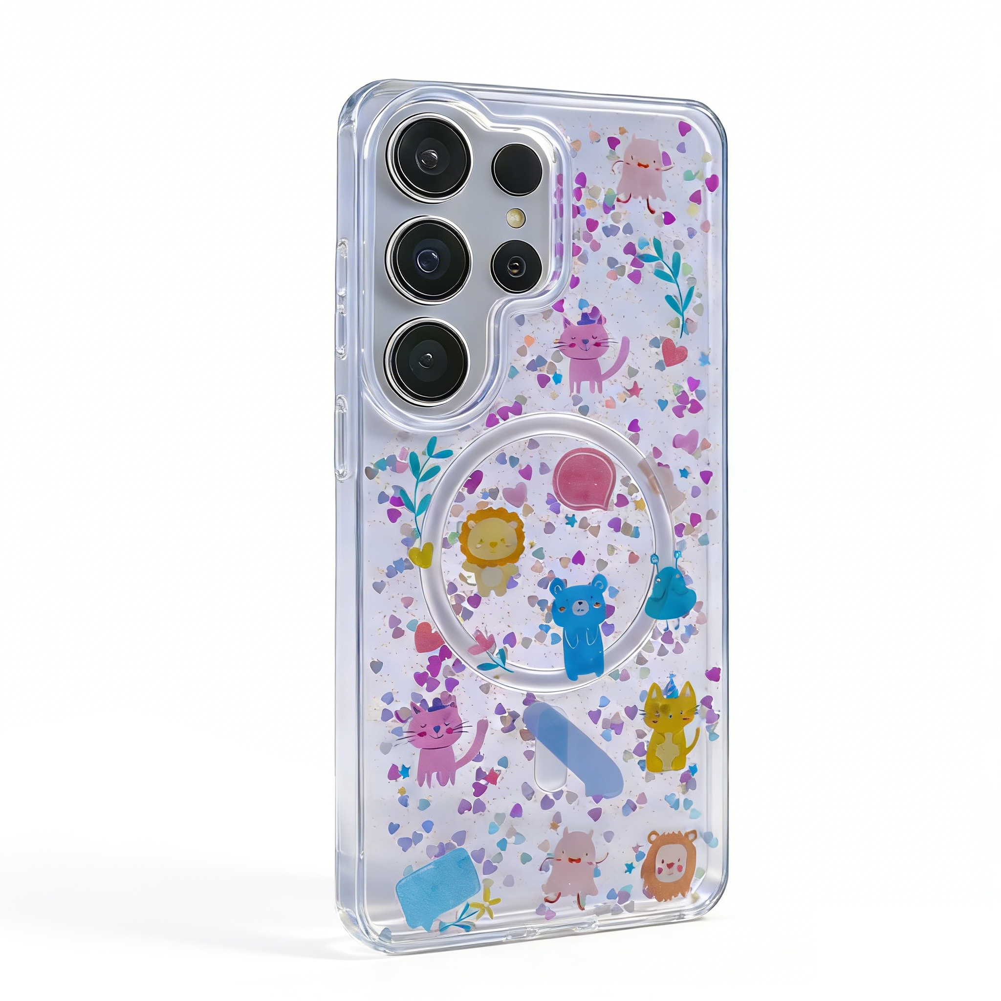Colorful Cartoon Animal Clear Protective Cover for S26 Ultra