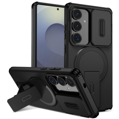 S26 Hidden Kickstand Armor Design Protective Case, Black