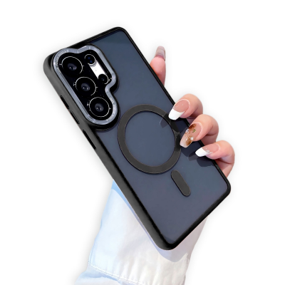  Semi-Transparent Acrylic Back Panel Magnetic Case for S26 Ultra, Black